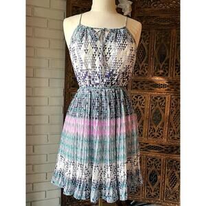 Summery Halter Dress with Geometric Patterns - by Double Zero
